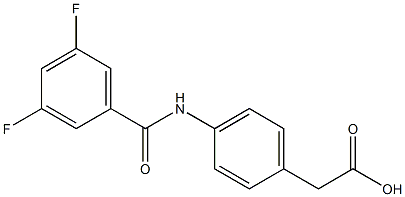 2-{4-[(3,5-difluorobenzene)amido]phenyl}acetic acid Struktur