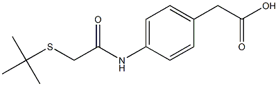 2-{4-[2-(tert-butylsulfanyl)acetamido]phenyl}acetic acid,,结构式