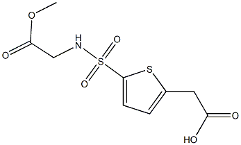 2-{5-[(2-methoxy-2-oxoethyl)sulfamoyl]thiophen-2-yl}acetic acid,,结构式