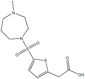 2-{5-[(4-methyl-1,4-diazepane-1-)sulfonyl]thiophen-2-yl}acetic acid Struktur