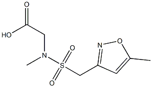 2-{methyl[(5-methyl-1,2-oxazol-3-yl)methane]sulfonamido}acetic acid 化学構造式