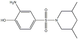 2-amino-4-[(3,5-dimethylpiperidine-1-)sulfonyl]phenol 化学構造式