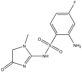 2-amino-4-fluoro-N-(1-methyl-4-oxo-4,5-dihydro-1H-imidazol-2-yl)benzene-1-sulfonamide