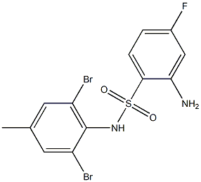 2-amino-N-(2,6-dibromo-4-methylphenyl)-4-fluorobenzene-1-sulfonamide