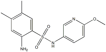 2-amino-N-(6-methoxypyridin-3-yl)-4,5-dimethylbenzene-1-sulfonamide Struktur