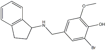 2-bromo-4-[(2,3-dihydro-1H-inden-1-ylamino)methyl]-6-methoxyphenol 化学構造式