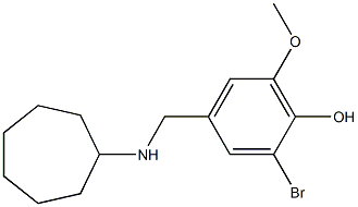 2-bromo-4-[(cycloheptylamino)methyl]-6-methoxyphenol 化学構造式