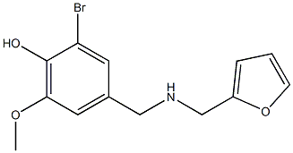 2-bromo-4-{[(2-furylmethyl)amino]methyl}-6-methoxyphenol Struktur