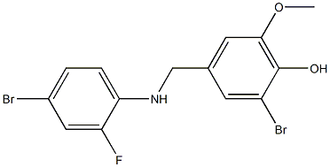 2-bromo-4-{[(4-bromo-2-fluorophenyl)amino]methyl}-6-methoxyphenol 结构式