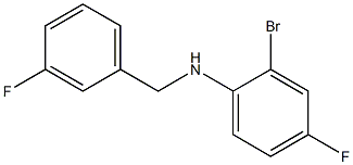 2-bromo-4-fluoro-N-[(3-fluorophenyl)methyl]aniline 化学構造式