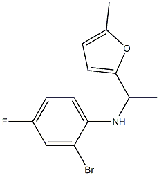 2-bromo-4-fluoro-N-[1-(5-methylfuran-2-yl)ethyl]aniline Struktur