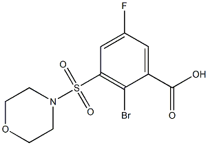 2-bromo-5-fluoro-3-(morpholin-4-ylsulfonyl)benzoic acid,,结构式