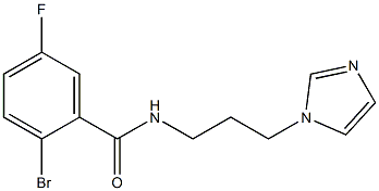 2-bromo-5-fluoro-N-[3-(1H-imidazol-1-yl)propyl]benzamide,,结构式