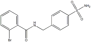 2-bromo-N-[(4-sulfamoylphenyl)methyl]benzamide 化学構造式