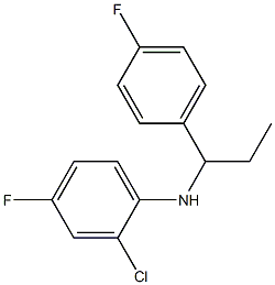 2-chloro-4-fluoro-N-[1-(4-fluorophenyl)propyl]aniline 结构式