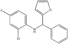 2-chloro-4-fluoro-N-[furan-2-yl(phenyl)methyl]aniline,,结构式
