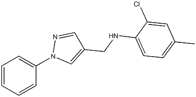 2-chloro-4-methyl-N-[(1-phenyl-1H-pyrazol-4-yl)methyl]aniline Structure