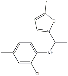 2-chloro-4-methyl-N-[1-(5-methylfuran-2-yl)ethyl]aniline 结构式