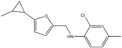  2-chloro-4-methyl-N-{[5-(2-methylcyclopropyl)furan-2-yl]methyl}aniline