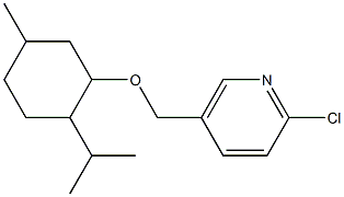 2-chloro-5-({[5-methyl-2-(propan-2-yl)cyclohexyl]oxy}methyl)pyridine,,结构式