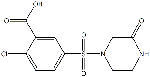 2-chloro-5-[(3-oxopiperazine-1-)sulfonyl]benzoic acid Structure