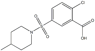 2-chloro-5-[(4-methylpiperidine-1-)sulfonyl]benzoic acid 结构式