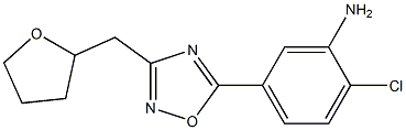 2-chloro-5-[3-(oxolan-2-ylmethyl)-1,2,4-oxadiazol-5-yl]aniline,,结构式