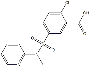 2-chloro-5-[methyl(pyridin-2-yl)sulfamoyl]benzoic acid 结构式
