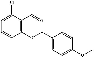 2-chloro-6-[(4-methoxyphenyl)methoxy]benzaldehyde,1021242-95-4,结构式