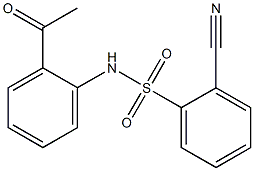 2-cyano-N-(2-acetylphenyl)benzene-1-sulfonamide 化学構造式