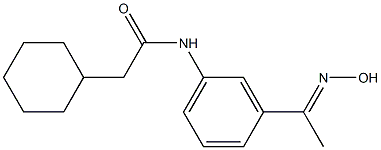 2-cyclohexyl-N-{3-[1-(hydroxyimino)ethyl]phenyl}acetamide Struktur