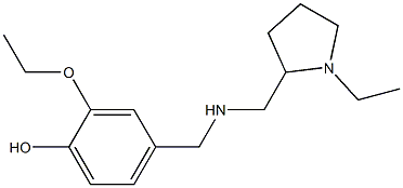 2-ethoxy-4-({[(1-ethylpyrrolidin-2-yl)methyl]amino}methyl)phenol,,结构式