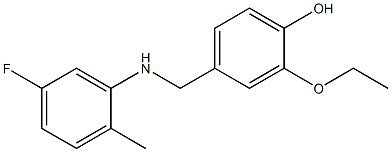 2-ethoxy-4-{[(5-fluoro-2-methylphenyl)amino]methyl}phenol Struktur