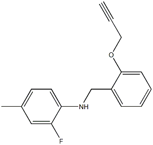 2-fluoro-4-methyl-N-{[2-(prop-2-yn-1-yloxy)phenyl]methyl}aniline Struktur