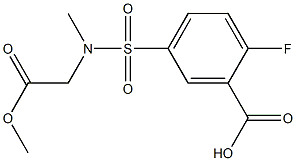 2-fluoro-5-[(2-methoxy-2-oxoethyl)(methyl)sulfamoyl]benzoic acid Struktur