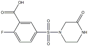 2-fluoro-5-[(3-oxopiperazine-1-)sulfonyl]benzoic acid Struktur