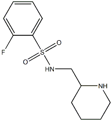 2-fluoro-N-(piperidin-2-ylmethyl)benzene-1-sulfonamide,,结构式