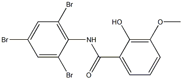 2-hydroxy-3-methoxy-N-(2,4,6-tribromophenyl)benzamide 化学構造式
