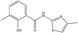 2-hydroxy-3-methyl-N-(4-methyl-1,3-thiazol-2-yl)benzamide 化学構造式