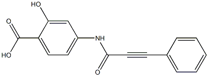 2-hydroxy-4-[(3-phenylprop-2-ynoyl)amino]benzoic acid 化学構造式