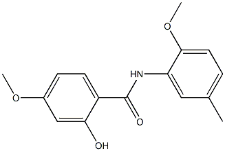 2-hydroxy-4-methoxy-N-(2-methoxy-5-methylphenyl)benzamide 化学構造式