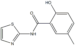 2-hydroxy-5-methyl-N-(1,3-thiazol-2-yl)benzamide 化学構造式
