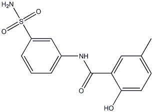 2-hydroxy-5-methyl-N-(3-sulfamoylphenyl)benzamide 化学構造式