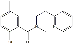 2-hydroxy-N,5-dimethyl-N-[2-(pyridin-2-yl)ethyl]benzamide 化学構造式