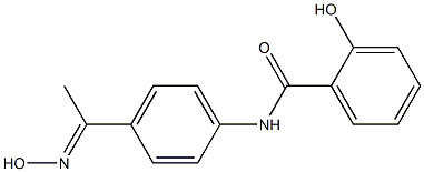 2-hydroxy-N-{4-[(1E)-N-hydroxyethanimidoyl]phenyl}benzamide 化学構造式