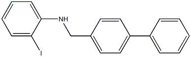 2-iodo-N-[(4-phenylphenyl)methyl]aniline 化学構造式