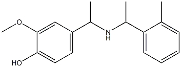 2-methoxy-4-(1-{[1-(2-methylphenyl)ethyl]amino}ethyl)phenol Struktur