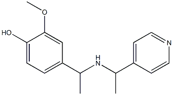 2-methoxy-4-(1-{[1-(pyridin-4-yl)ethyl]amino}ethyl)phenol,,结构式