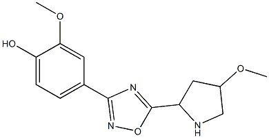 2-methoxy-4-[5-(4-methoxypyrrolidin-2-yl)-1,2,4-oxadiazol-3-yl]phenol 结构式