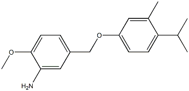 2-methoxy-5-[3-methyl-4-(propan-2-yl)phenoxymethyl]aniline,,结构式